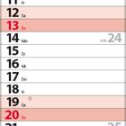 Kalender Juni 2027, markierte Sonntage in rot, Sommeranfang am 21. Juni, Kalenderwochen 23 bis 26.