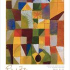 Paul Klee, Städtische Komposition m. d. gelben Fenstern. Abstrakte, bunte Formen in Gelb, Grün, Rot und Blau.