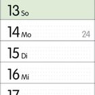 Ein Juni 2021 Kalender, Wochentage auf Deutsch. Illustration oben zeigt bunte Bäume. 20. ist Sommeranfang.