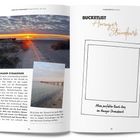 BUCKETLIST Amager Strandpark. Mein perfekter Beach-Day im Amager Strandpark. Zwei Fotos von einem Strand bei Sonnenuntergang.