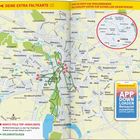 "DEINE EXTRA FALTKARTE" oben, Karte von Leipzig, "MARCO POLO TOP-HIGHLIGHTS" markiert, App-Download-Hinweis unten rechts.