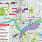 "Wo Krakau ausgeht", zeigt Stadtbereiche und Highlights wie Jazz Bars und Clubs in Krakau. Enthält Tipps zu Kultur und Nachtleben.