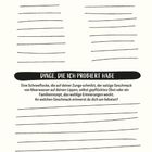 Text: "Dinge, die ich probiert habe". Beschreibung von Geschmäckern, die Erinnerungen wecken. Linien zum Notieren.