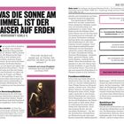 Titel: WAS DIE SONNE AM HIMMEL, IST DER KAISER AUF ERDEN. Artikel über Karl V. mit historischem Kontext. Illustration links oben, Gemälde unten.