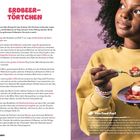 "Für 12 Personen: Erdbeertörtchen. Zutaten: 500g Erdbeeren, 30g plus 65g Zucker, 180g Mehl. Fun Food Fact: Mürbeteig seit 1588."