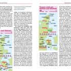 Seitenüberschrift: Reiserouten und Touren. Themen: Touren rund um Aarhus und Ebeltoft, Fyn (Insel), Dänemark-Karte.