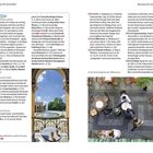 Seite 66: Texte über Frühstücks- und literarische Cafés in Breslau. Bild von einem Belvedere mit Rundbogen und Brunnen.

Seite 67: C32-C36: Cafés und Treffpunkte. Foto eines Sommergartens; Personen an Tischen von oben.