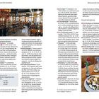 Konstanz für Genießer: Beschreibungen mehrerer Restaurants, Adressen, Telefonnummern und Öffnungszeiten. Links zeigt ein Restaurantinterieur mit Holzstühlen. Rechts unten eine Nahaufnahme eines gedeckten Tisches mit einer Rose und einem Wein.