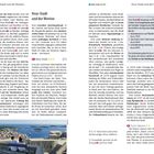 "Hvar-Stadt und der Westen" ist der Titel. Der Text beschreibt die geographische Form von Hvar, die touristische Attraktivität und historische Fakten.