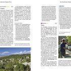 Links oben steht "Paléo Períthia ★★★". Rechts oben "Nímfes ★★". Es folgen umfangreiche Beschreibungen zu diesen Orten. Rechts unten sieht man eine Person bei der Arbeit an Bienenstöcken.