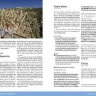 Texte: "Desfiladero de Despeñaperros", "Santa Elena", "Úbeda". Außerdem Informationen zu Anfahrt und Parken. 

Eine Frau mit Rucksack blickt auf eine felsige Landschaft.