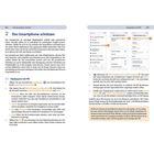 Text über Smartphone-Schutz und Displaysperre mit PIN-Anleitung. Auf der rechten Seite eine Anleitung mit drei Bildschirmfotos.