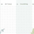 KW 3, Tu BiSchwat. Montag bis Sonntag, 18. bis 24. Januar 2027. Schlichter Kalender mit Pflanzenillustrationen.