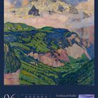 06. Ferdinand Hodler. Schweizer Alpen. Eindrucksvolles Gemälde mit einer Darstellung von Bergen, Wiesen und Wolken.