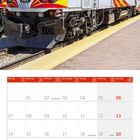 Kalenderblatt für Juni 2027 mit Zugfoto. "New Mexico Rail Runner Express" und "107 NMRX" auf der Lokomotive.