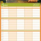 Juni 2027 Kalenderseite mit zwei spielenden Kätzchen oben.