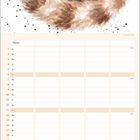 Text: "Name, Di, Mi, Do, Fr, Sa, So, KW 22-26, Sommeranfang, Juni."  
Aquarell von zwei roten Pandas.