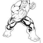 Dr. Bruce Banner verwandelt sich in Hulk, wenn er wütend ist. Illustration eines muskulösen, wütenden Mannes in Angriffspose.