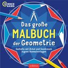 „Das große Malbuch der Geometrie“ steht in einem geometrischen, farbigen Design.