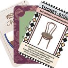 "THONET-STÜHLE", "DER WIENER KAFFEEHAUSSTUHL", illustriert mit einem klassischen Holzstuhl mit geflochtener Sitzfläche.