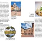 Seite 11: Mantua, Radweg, Po, Ciclovia del Po, Revere; Bilder: Piazza, Risotto, Flusslandschaft, Palast.
