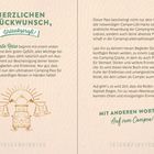 HERZLICHEN GLÜCKWUNSCH, Urlaubsprofi! Jede große Reise beginnt mit... MIT ANDEREN WORTEN: Auf zum Campen! Illustration: Bus vor Bergen.