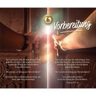 Die Worte "Vorbereitung" und "6" stehen zentral, mit einem Psalmtext über geöffnete Türen und Licht durch einen Spalt.