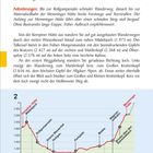 Texte: Anforderungen, Memminger Hütte, Madau, Materialseilbahn, Brücke. Illustration: Höhenprofil einer Wanderroute.
