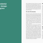Titel: "Restoring Kyiv's residential buildings after war damage: challenges and progress" von Oksana Koltyk. Zahl "5". Text beschreibt Zerstörung und Reparaturprozesse.