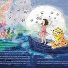 Text: "Dann kamen die Schmetterlinge... brauchte nur einen guten Grund." Illustration von einem Mädchen im Boot mit einem Tiger.