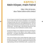 Kapitel 1: Mein Körper, mein Feind. Oder: Wie ich lernte, dass Talent allein nicht schützt. Illustration einer Tablette links oben.