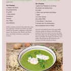 Gründonnerstag: Gründonnerstagssuppn, Amberger Petersluppe. Rezeptdetails für 4 Personen beschrieben. Grüner Suppenteller.