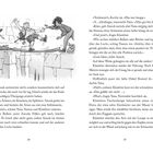 Illustration: Eine wackelige Brücke über einem Abgrund. Drei Personen, eine balanciert, eine hilft.