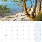 Kalenderseite vom Juni 2027. Oben Naturfoto mit Bäumen und Strand. Unten Monatsübersicht mit Wochentagen und Daten.