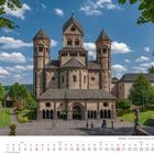 "Die Eifel - Abteikirche Maria Laach bei Glees"; Kalenderblatt Juni 2027, beeindruckende romanische Kirche mit drei Türmen.