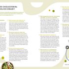 Der Text thematisiert Cholesterin-Mythen. Unten rechts sind Früchte, Gemüse und ein Stethoskop abgebildet.