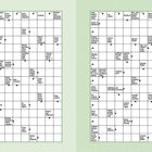 Zwei Kreuzworträtsel auf grünem Hintergrund, nummeriert 55 und 56, mit Pfeilen für Wortverbindungen.