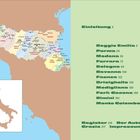 Inhalt mit Städten und Seitenzahlen: Einleitung 5, Reggio Emilia 9, Parma 24. Karte von Norditalien und Regionen.
