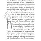 Seite 46, Moor-Birke. Text beschreibt die Eigenschaften und Vorteile von Birken. Links unten eine Illustration eines Blattes und einer Wurzel.