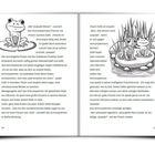Text: "Ha? Quaaaak! Wieso?", "Frosch Dotti ist empört", "Deine Falten gehören einfach zu dir." Illustration: Zwei Frösche auf Pflanzen.