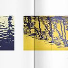Links: "found abstract | waves 1, 2020" und rechts: "found abstract | waves - Donaubrücke, 2020". Jeweils Acryl.