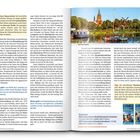 Seitenzahlen 30–31. Text über Sehenswürdigkeiten in Berlin und Umgebung. Foto: Boote auf Wasser vor Kirche und Windmühle.