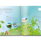 Seite "3", Route mit Routenbeschreibungen und Sehenswürdigkeiten, Karte von Norddeutschland mit Illustrationen.