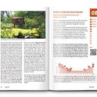 Große Santo-Da-Serra-Runde: Rundwanderung 15,5 km, 4:15h, 270m Aufstieg. QR-Code unten rechts. Links Bild eines Bungalows im Grünen.