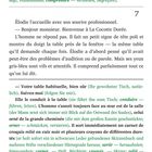 Seite 7 eines Buches mit französischem Text, teils übersetzt ins Deutsche. Dialoge und Beschreibungen einer Szene mit Élodie.