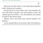 Textausschnitt auf Italienisch und Deutsch. Dialog zwischen Luca und Marco über ein Ferkel, das eine Katastrophe ist.