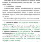 Text in zwei Sprachen: Italienisch (Haupttext) und Deutsch (in Klammern). Es geht um eine Katze namens Regina.