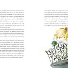 Links ist viel Text in zwei Absätzen. Rechts gibt es eine Illustration einer Prinzessin mit Krone, die einen Frosch betrachtet.