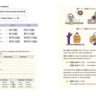 Präsentiert sind koreanische Konjugationen: "덥다", "춥다", "뜨겁다", "차갑다". Illustrationen von Figuren im Wetter.