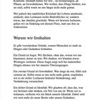 Texte: "Warum wir festhalten". Der Text beschreibt, warum Menschen an Dingen oder Gedanken festhalten: Angst, Gewohnheit, Identität.